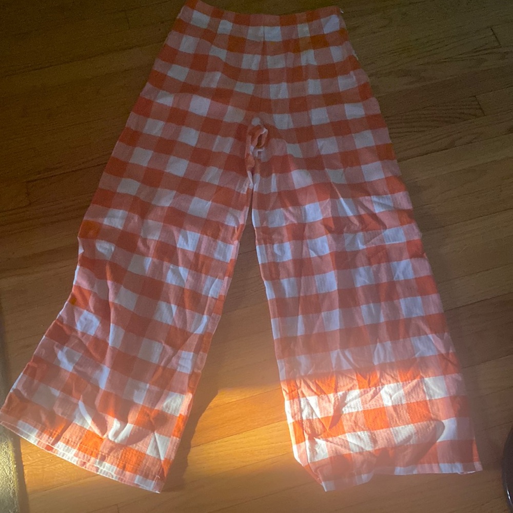 Forever 21 side zipped wide legged … orange pants